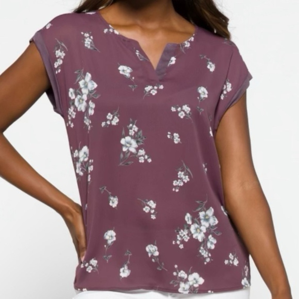 Papermoon Purple Floral Blouse Size Medium